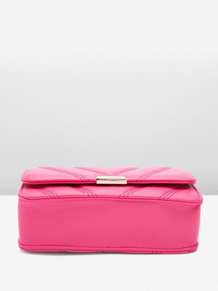 Lino Perros Textured Structured Sling Bag with Quilted Detail