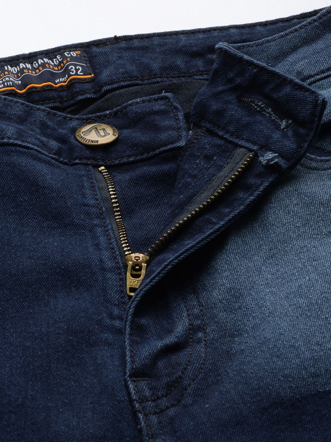 The Indian Garage Co Men Slim Fit Heavy Fade Stretchable Jeans