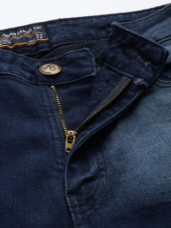 The Indian Garage Co Men Slim Fit Heavy Fade Stretchable Jeans