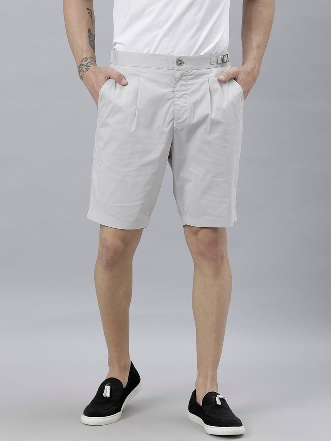 RARE RABBIT Men Osaka Slim Fit Mid-Rise Cotton Shorts