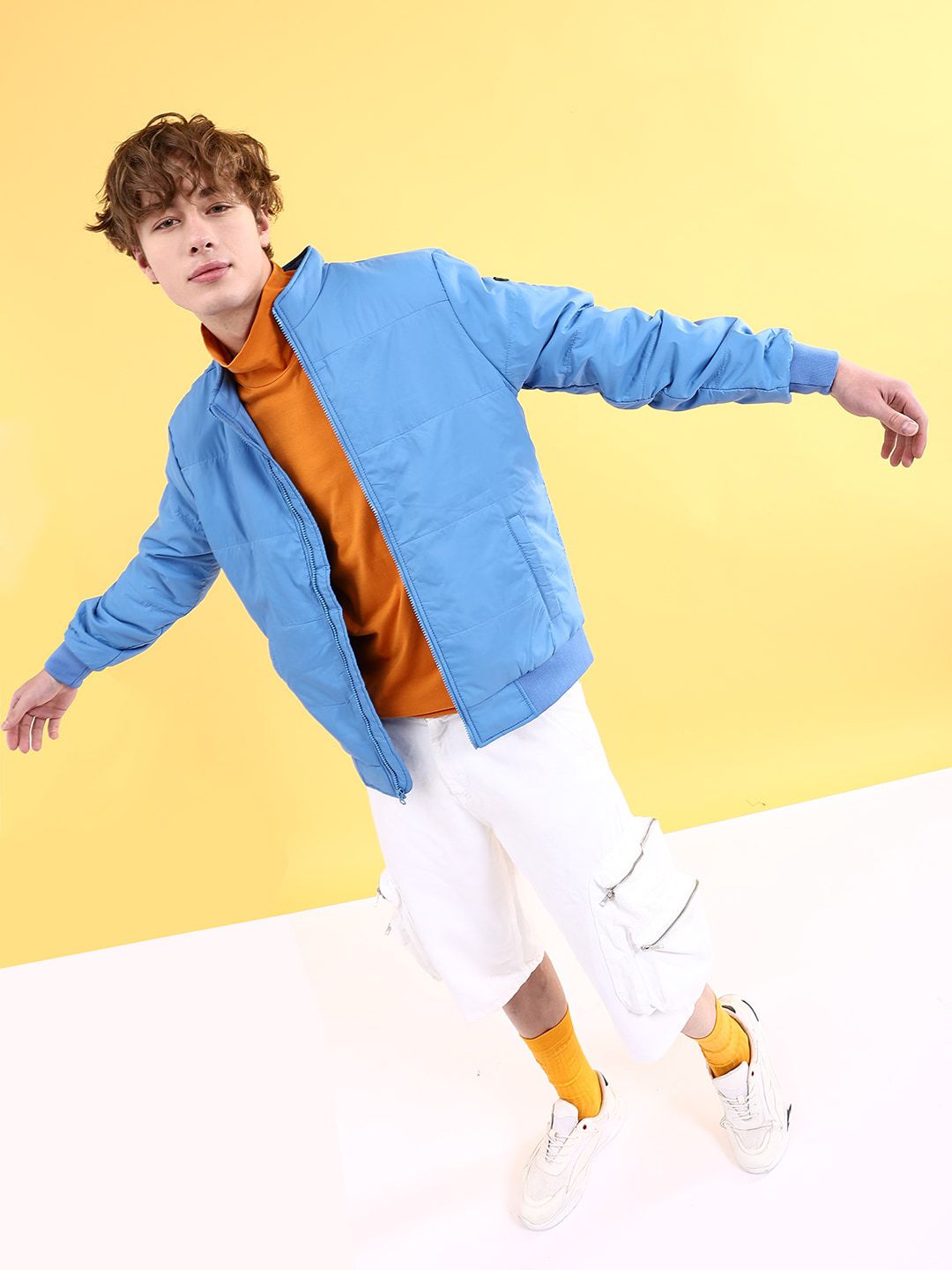 The Indian Garage Co Men Solid Regular Fit Bomber Jacket