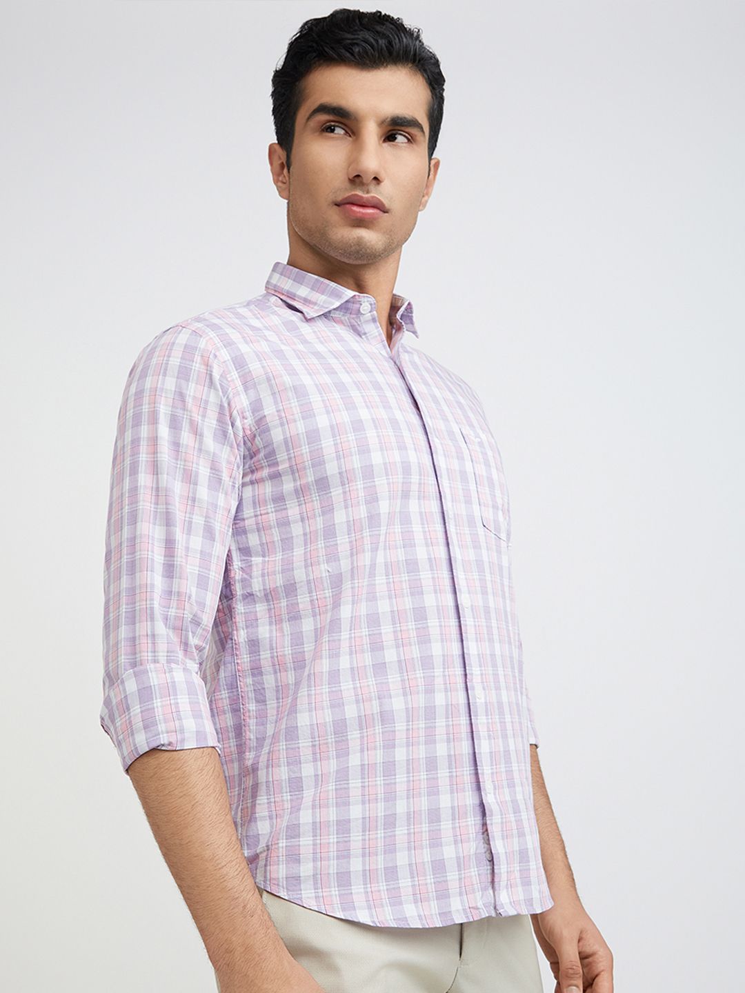 Park Avenue Slim Fit Checked Pure Cotton Casual Shirt