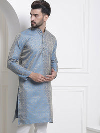 SOJANYA Motif Etnik Rekaan Tenun Kurta Kolar Mandarin