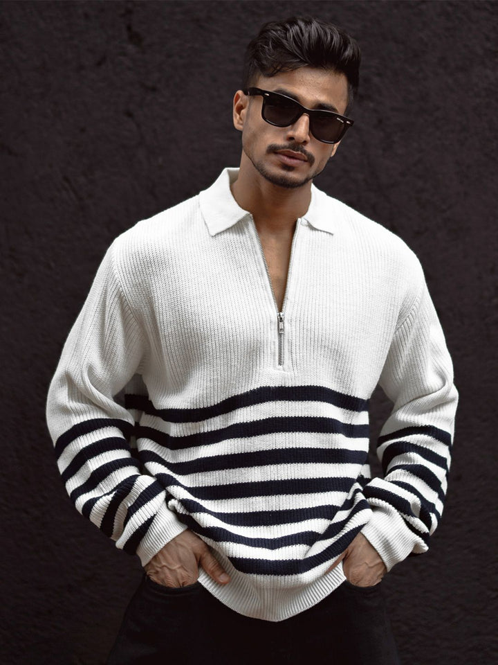 Powerlook Men Striped Polo Collar T-shirt