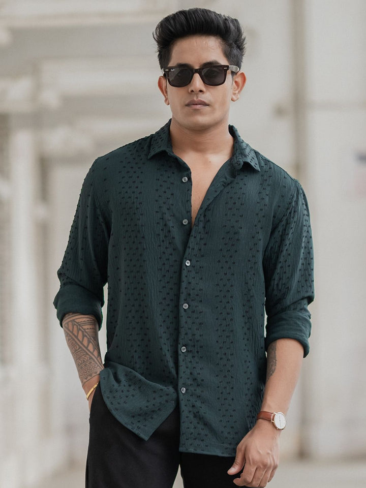 Powerlook Men Spread Collar Abstract Printed Casual Shirt