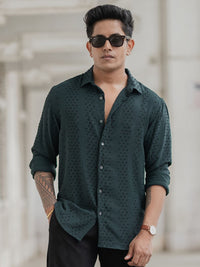 Powerlook Men Spread Collar Abstract Printed Casual Shirt