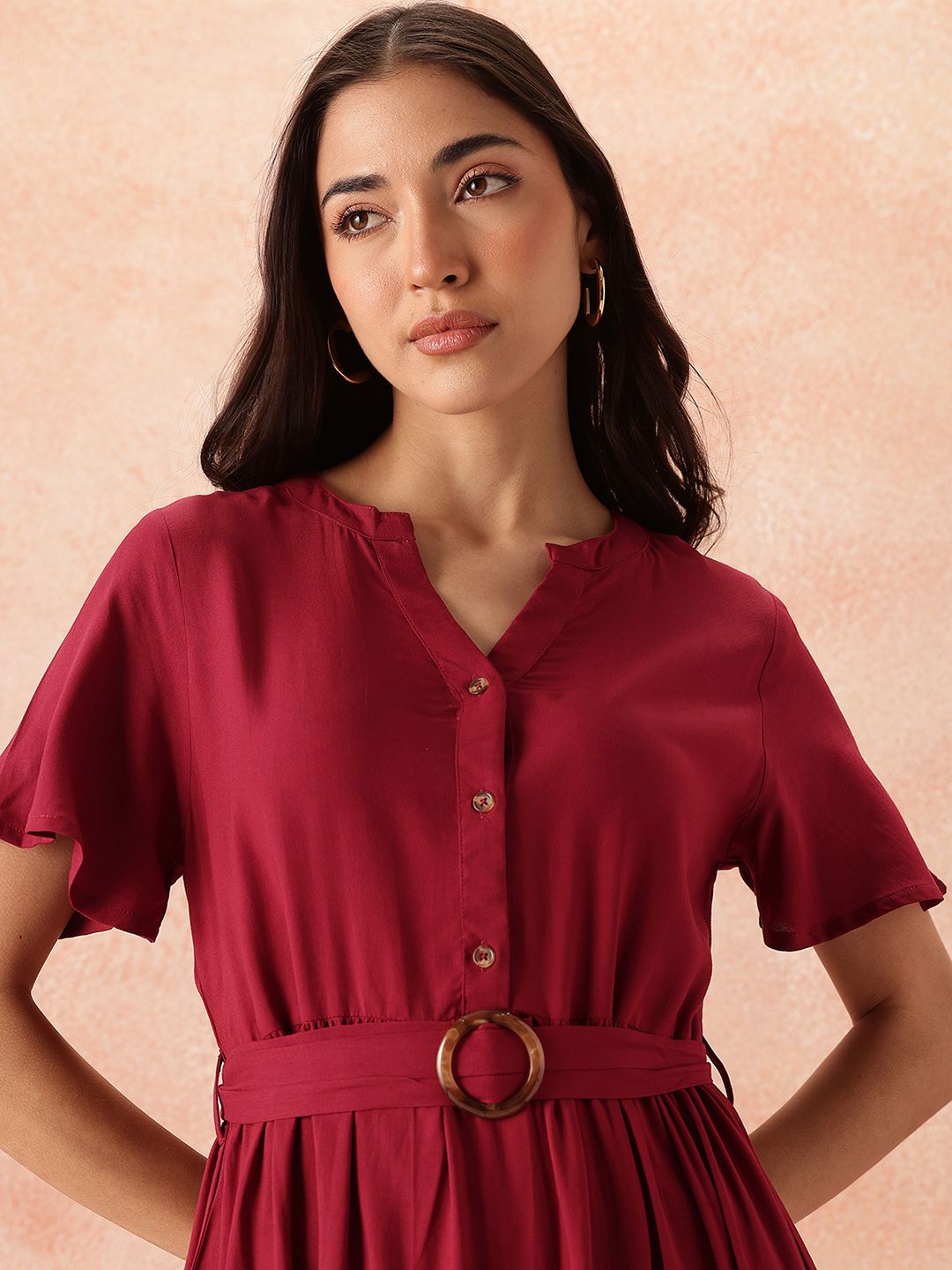 all about you A-Line Midi Dress with Belt