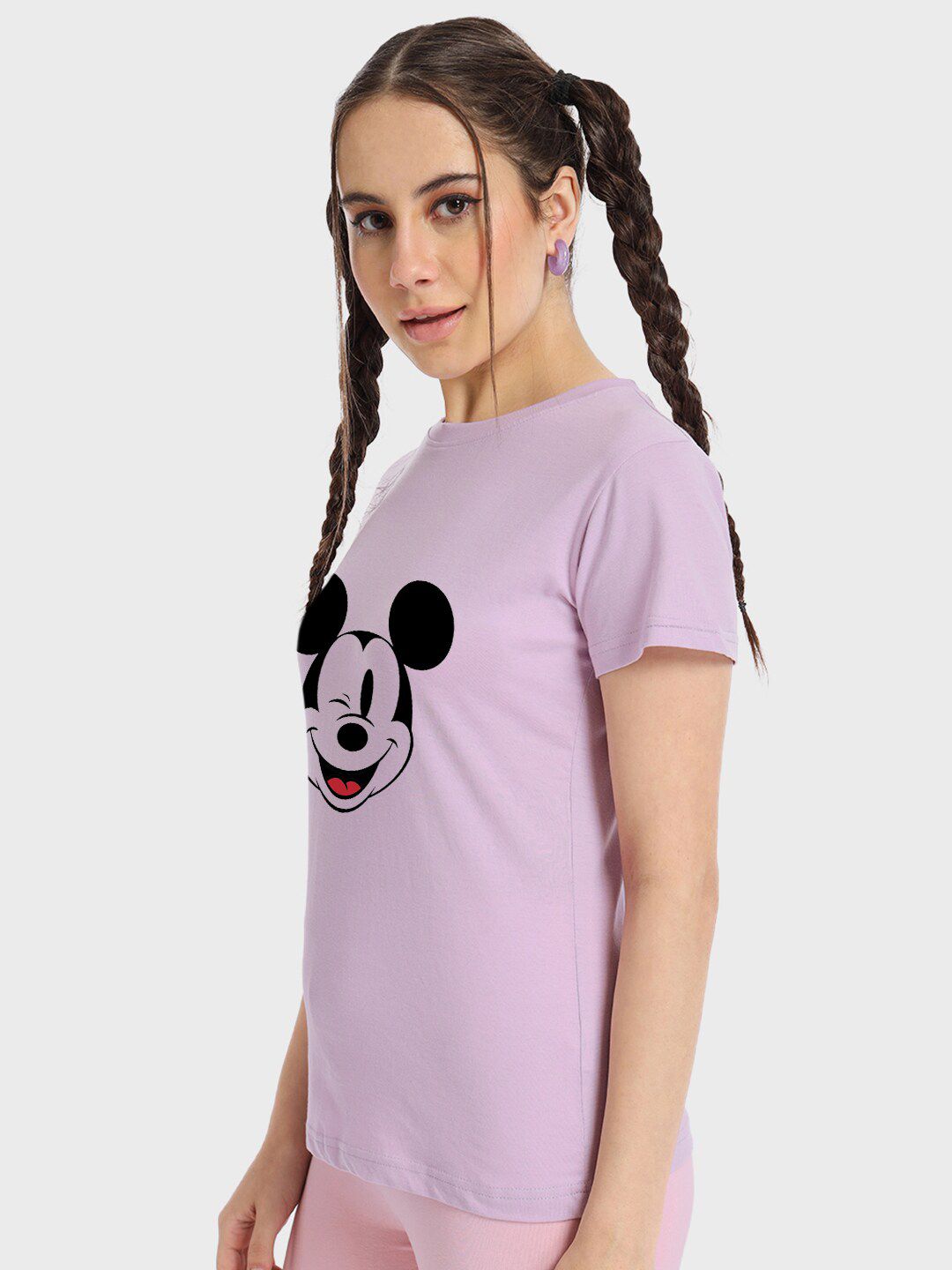 Bewakoof Mickey Mouse Printed Round Neck Cotton T-shirt