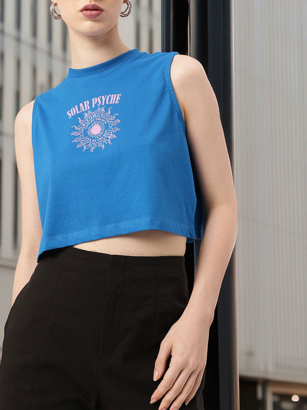 DressBerry Grunge Psyche In Orbit Printed Crop T-shirt