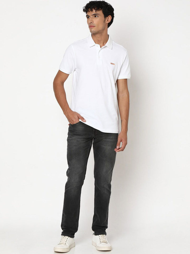 SPYKAR Men Slim Fit Low-Rise Light Fade Dark Shade Clean Look Stretchable Jeans