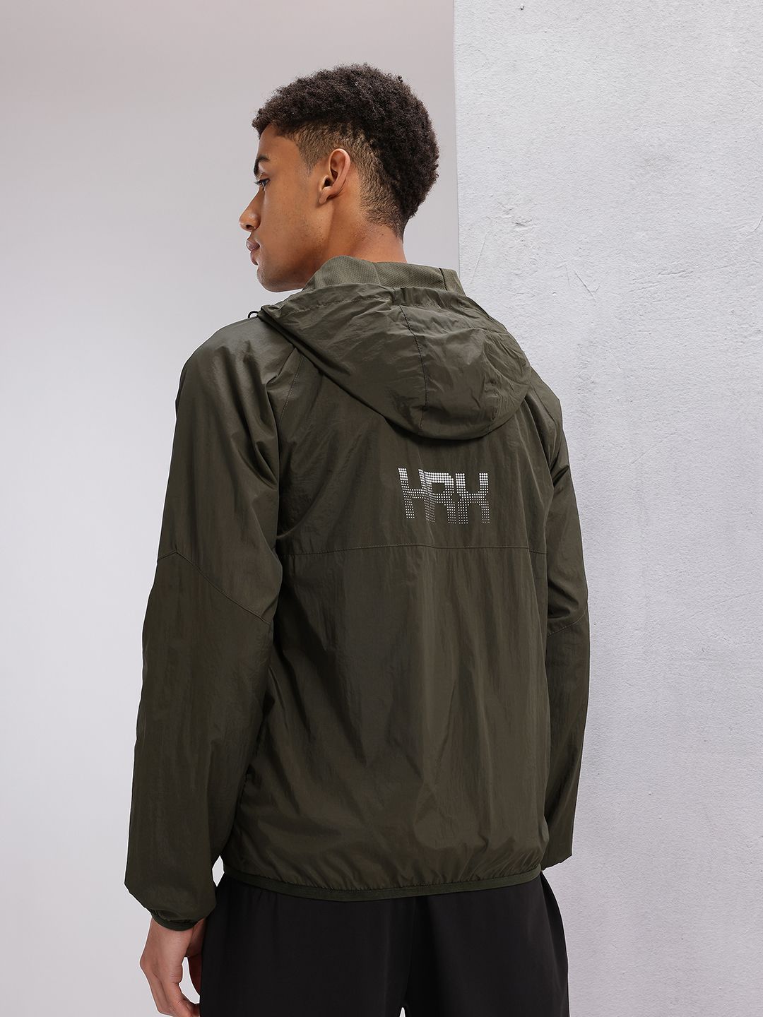 HRX by Hrithik Roshan Brand Logo Printed Rapid-Dry Hooded Training Jacket