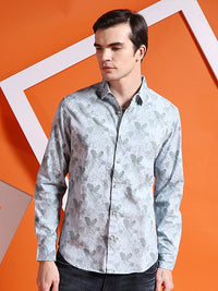 The Indian Garage Co Men Blue Slim Fit Printed Casual Shirt
