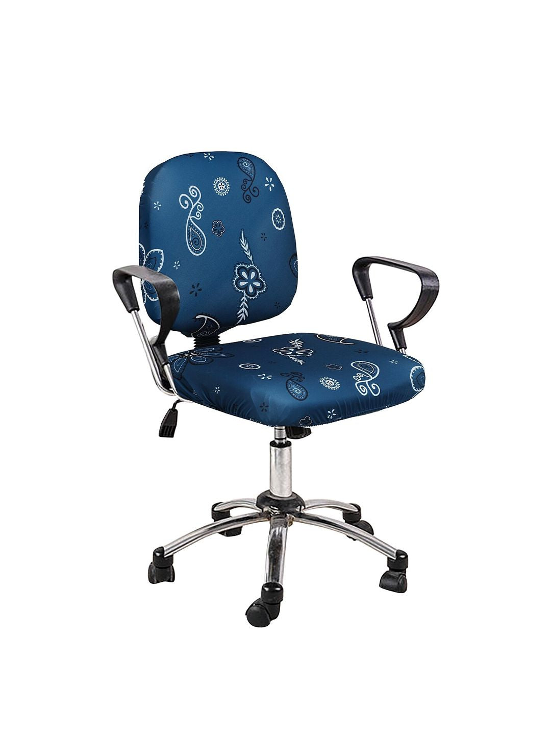 Cortina Navy Blue & White Floral Chair Cover