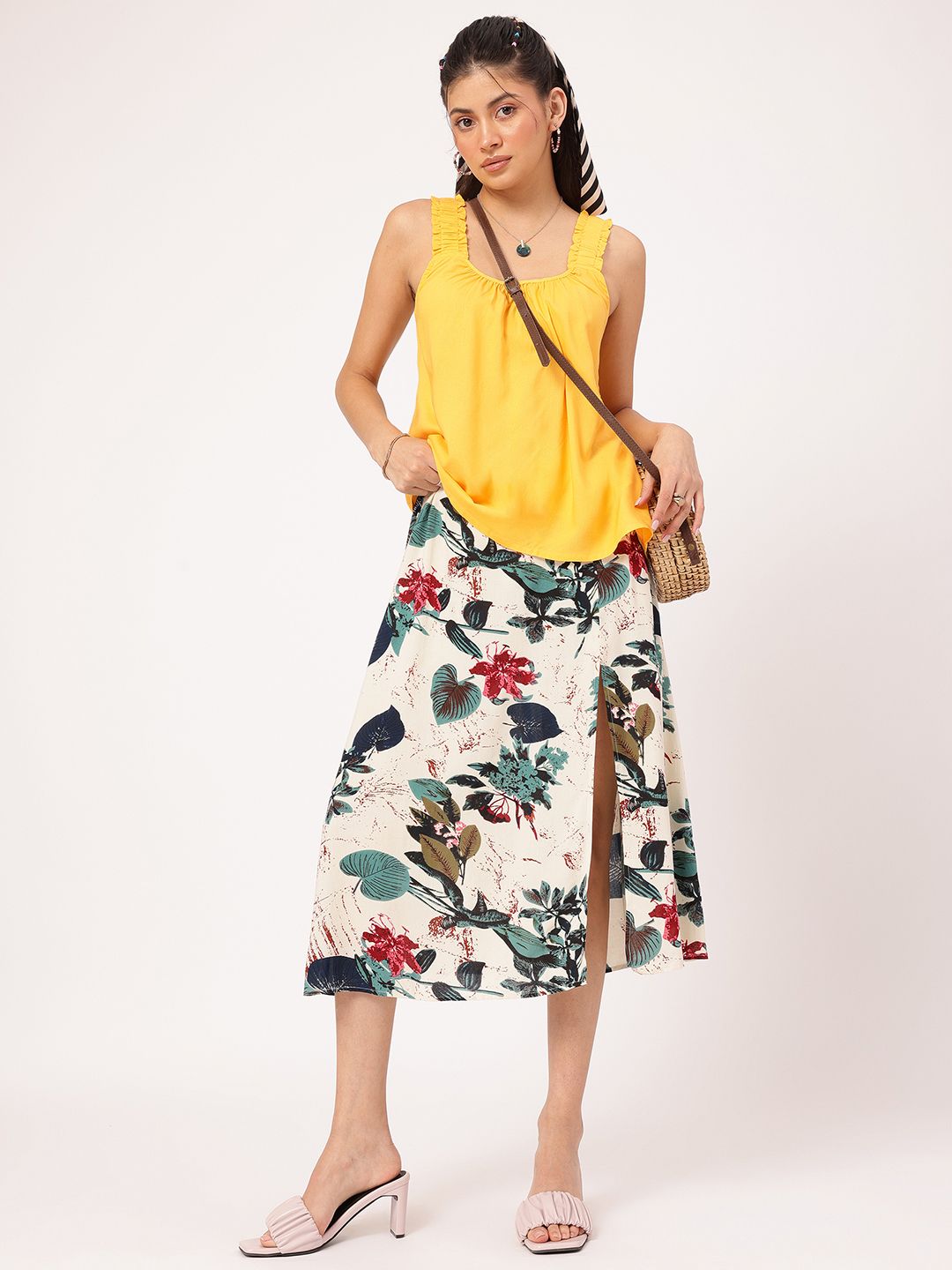 DressBerry Eclectic Ensemble Pleated A-Line Top