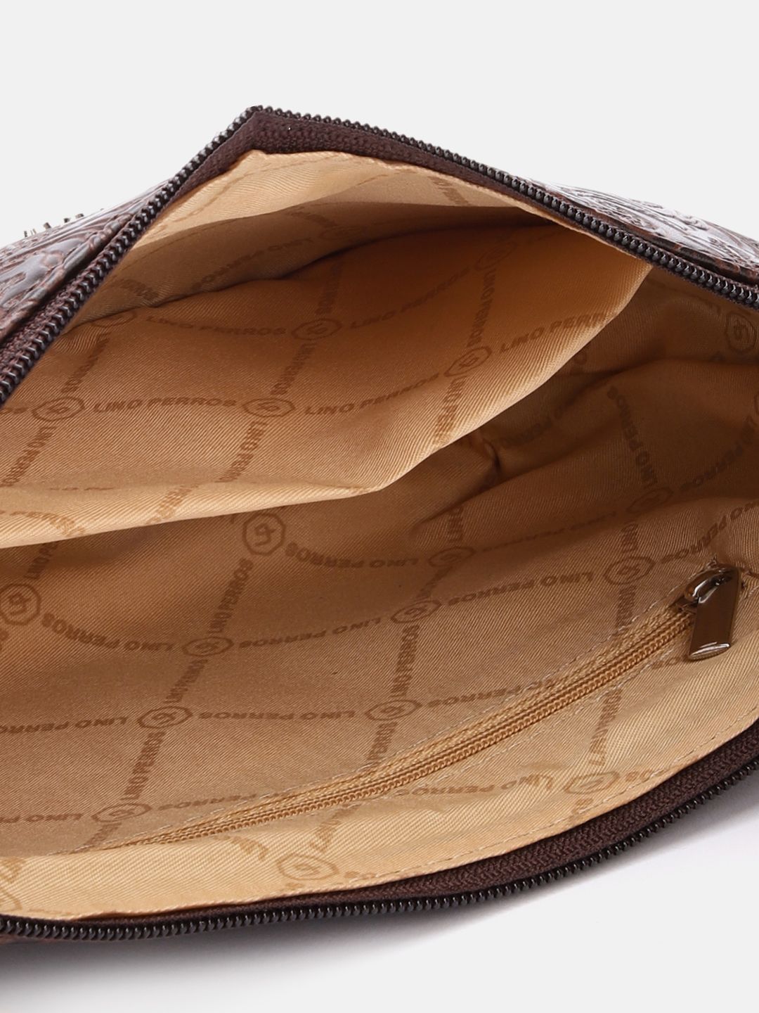 Lino Perros Floral Textured Structured Baguette Bag