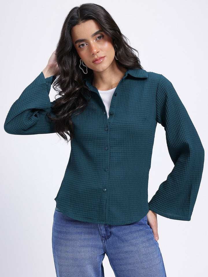 DressBerry Waffle Vibe Textured Shirt