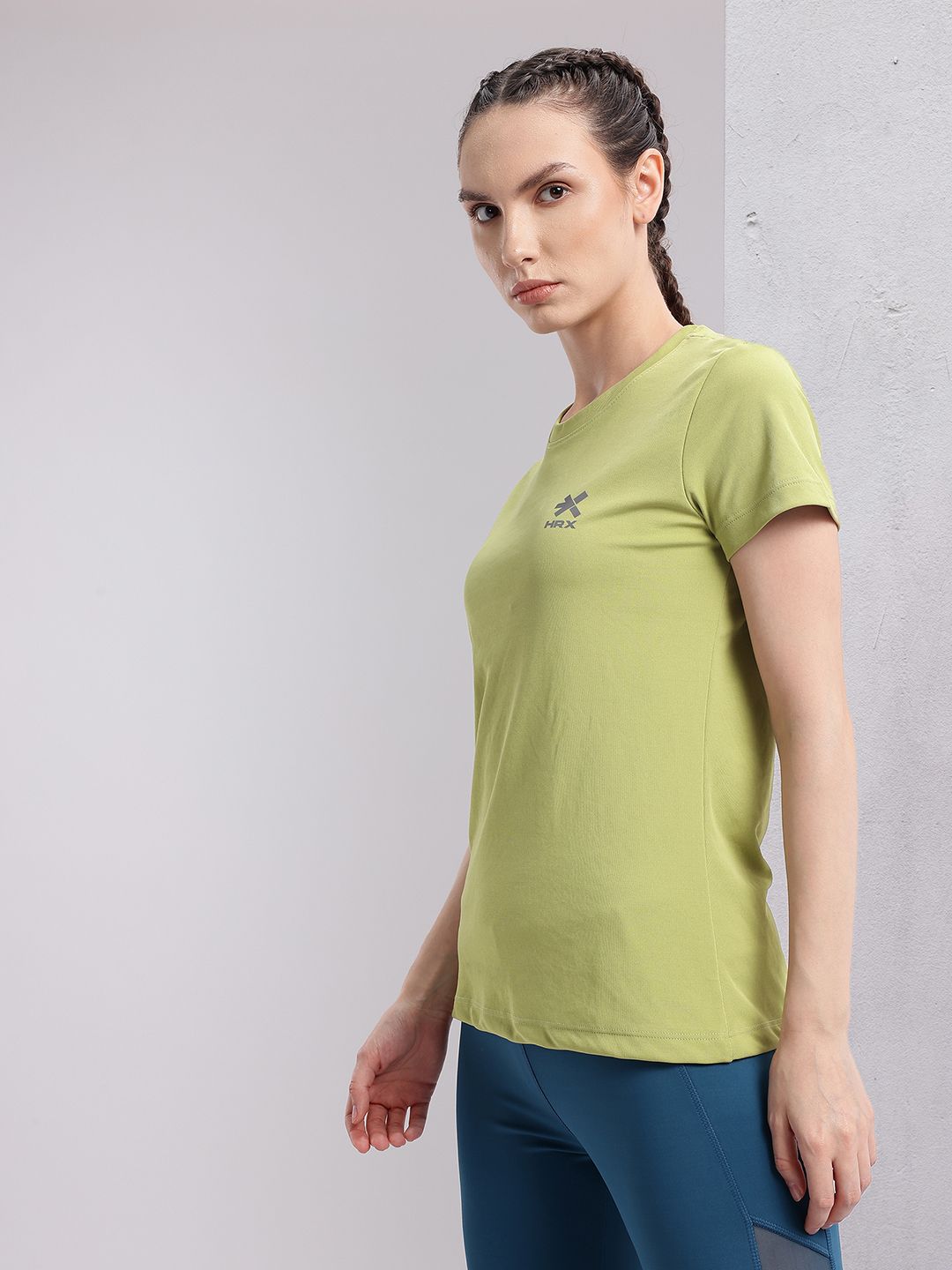 HRX by Hrithik Roshan Solid T-shirt with Brand Logo Detail