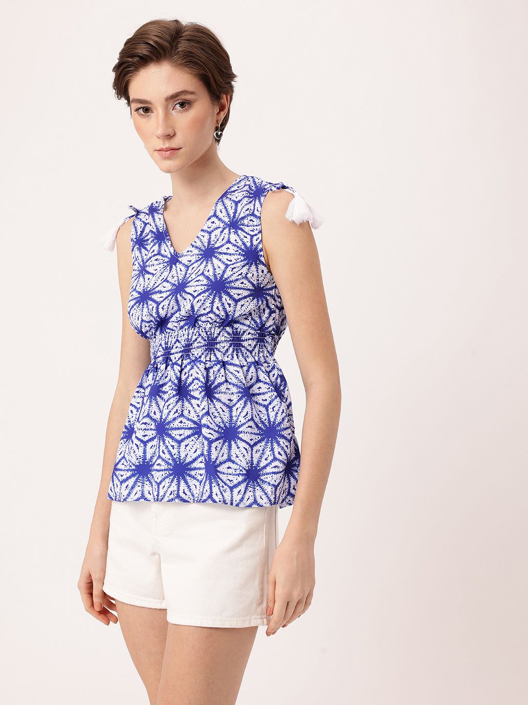 DressBerry Dyed Daze Smocked Peplum Top