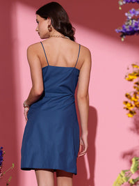 STREET 9 Shoulder Straps Cotton Sheath Midi Dress