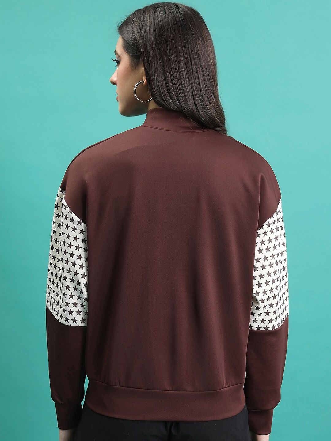 Tokyo Talkies Colourblocked Stand Collar Sporty Jacket