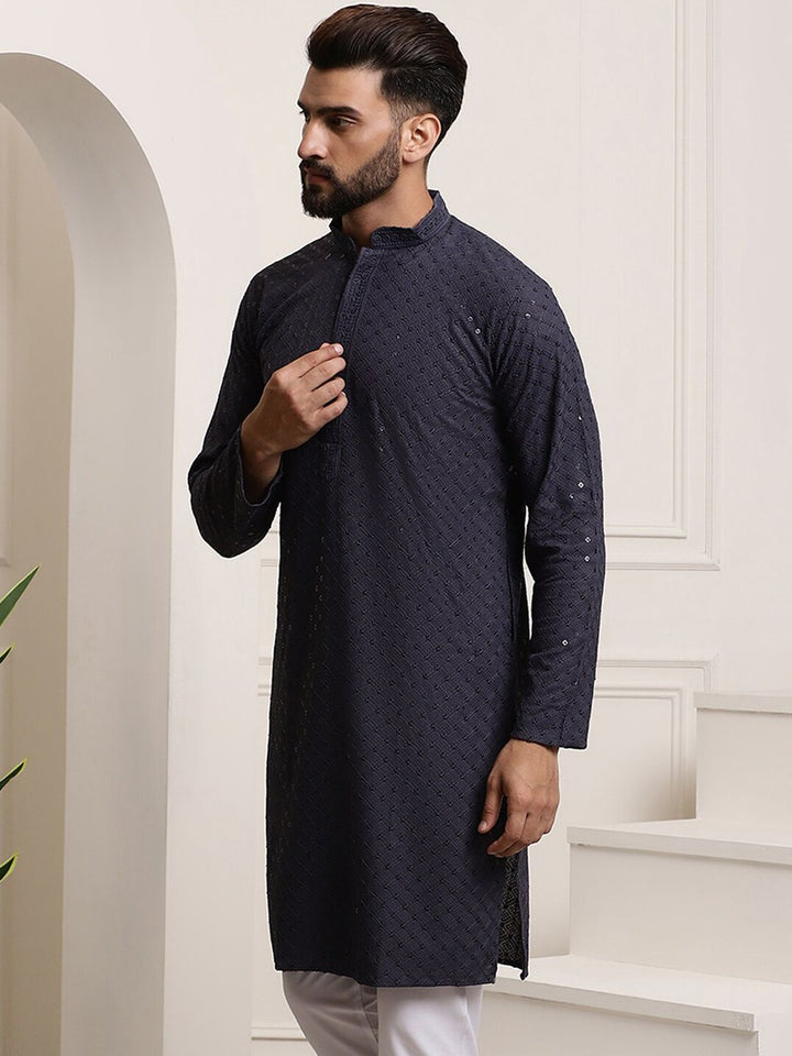 SOJANYA Sequin Embellished Pure Cotton Kurta