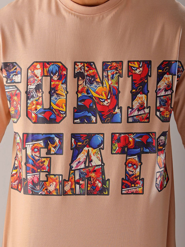 The Indian Garage Co Men Graphic Printed Boxy Oversized Pure Cotton T-shirt