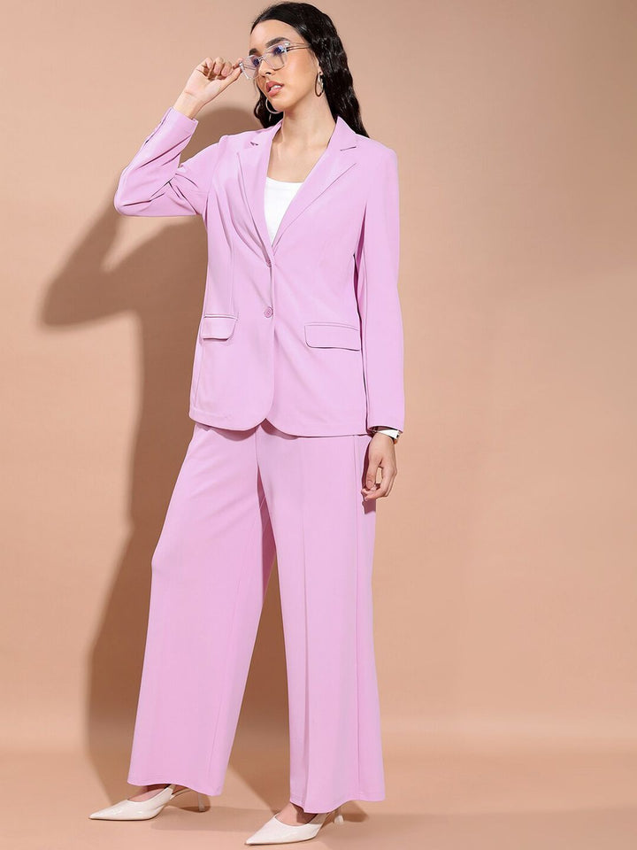 Tokyo Talkies Classic Blazer With Straight Pant Co-Ords