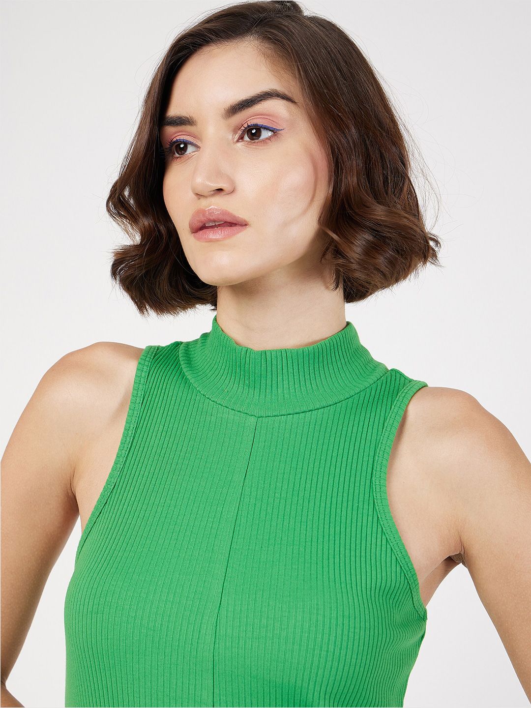 SASSAFRAS High Neck Sheath Midi Dress