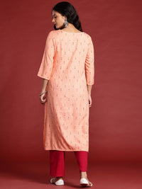 Anouk Striped Woven Design Straight Regular Kurta