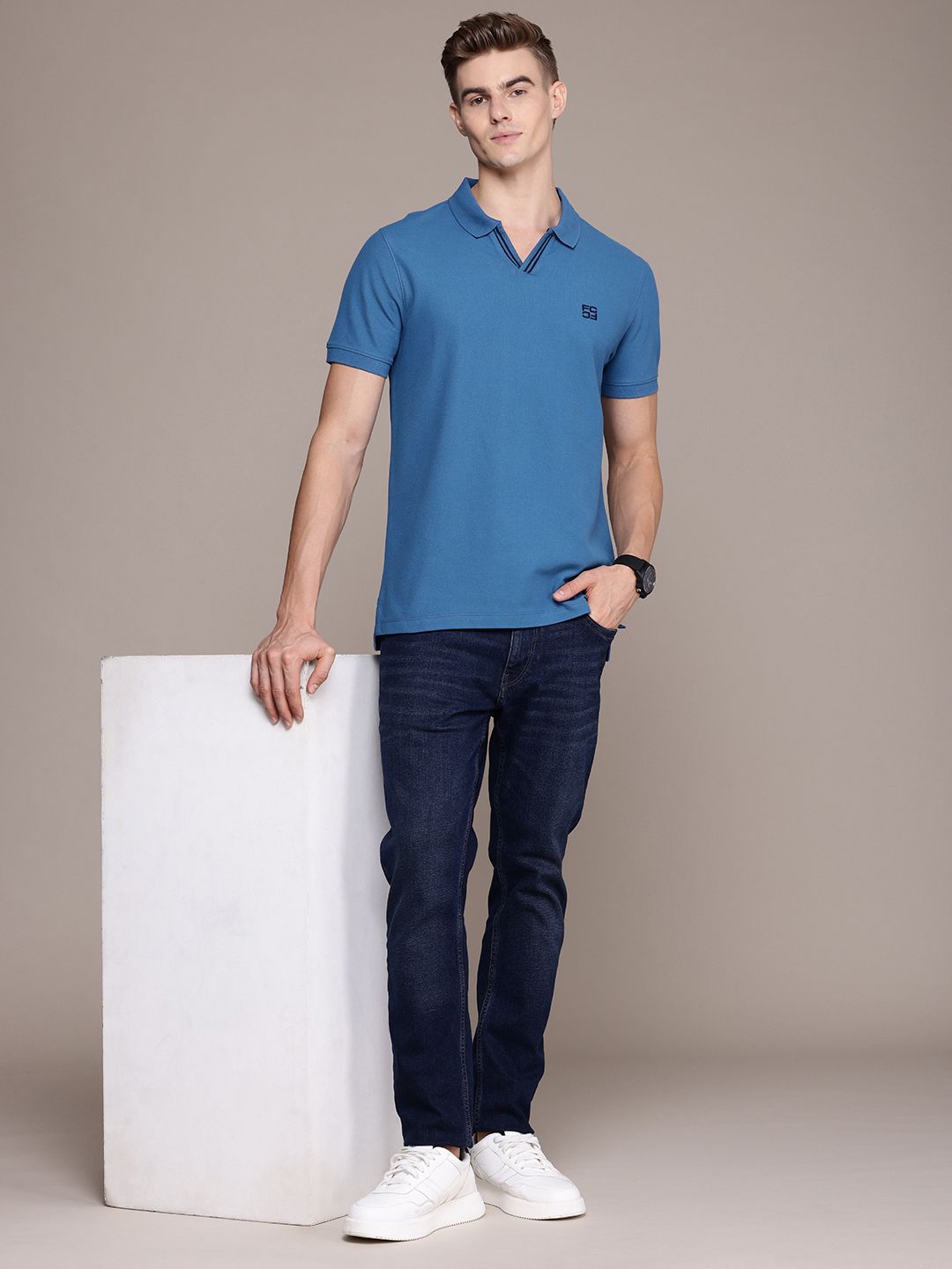 French Connection Men Polo Collar Pure Cotton T-shirt