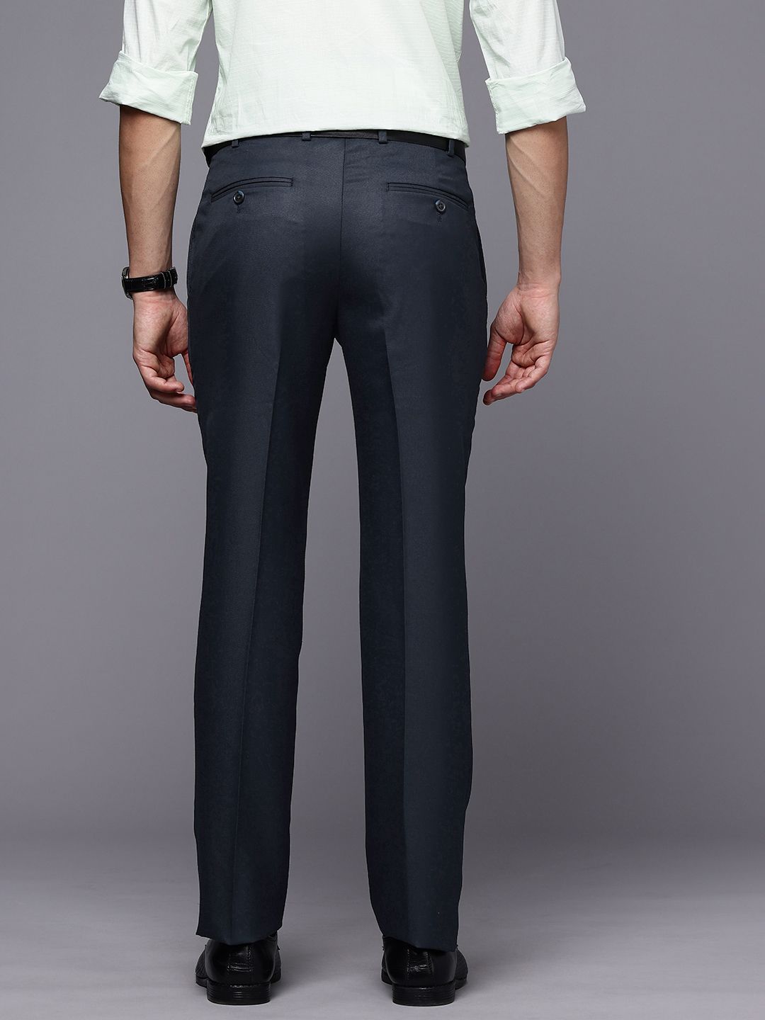 Raymond Men Textured Slim Fit Formal Trousers