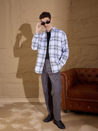 DENNISON Men Tartan Checked Drop shoulder Pure Cotton Oversized Shirt