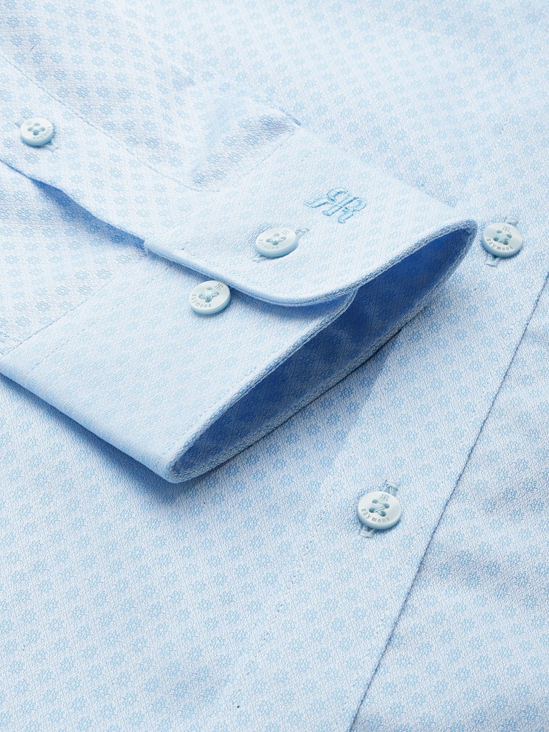 Raymond Slim Fit Geometric Self Designed Pure Cotton Formal Shirt