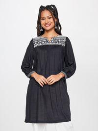 Global Desi Ethnic Motifs Yoke Design Thread Work A-Line Kurta