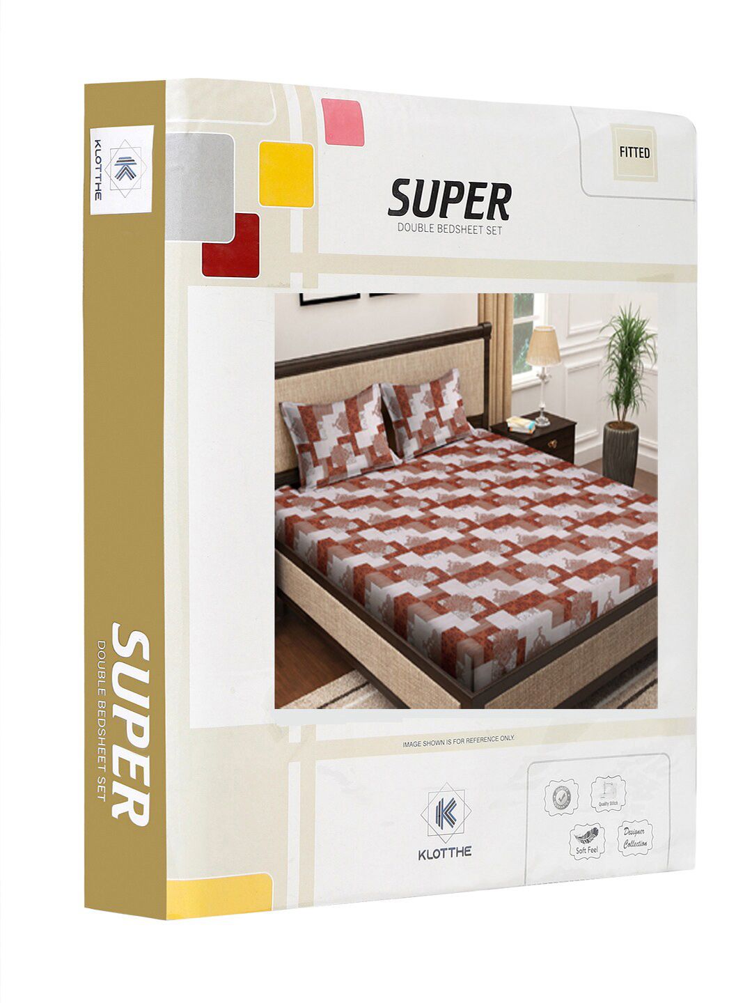 KLOTTHE Cotton 400 TC Fitted King Superfine Bedsheet with 2 Pillow Covers-106 x 106 inches