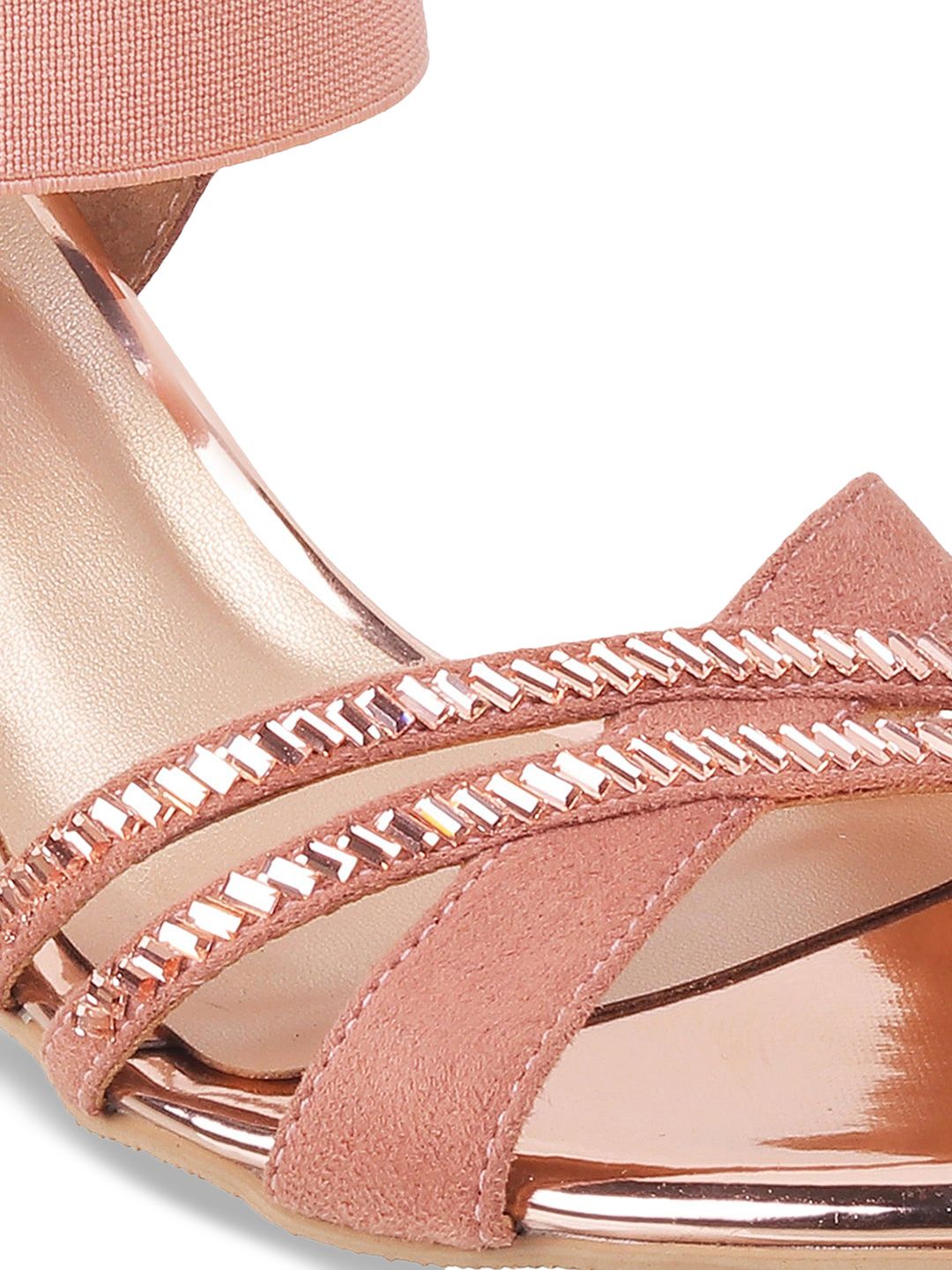 Metro Gold-Toned Block Sandals