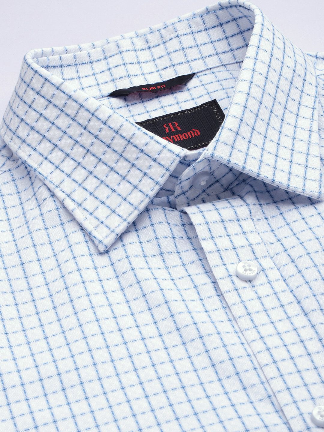 Raymond Pure Cotton Textured Slim Fit Opaque Formal Shirt