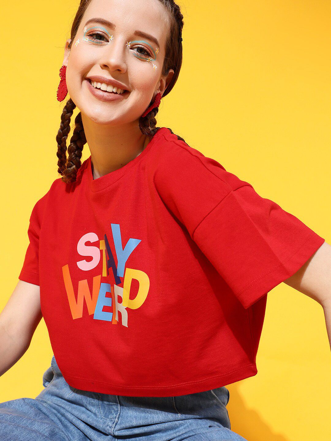 STREET 9 Women Red Comic T-shirt
