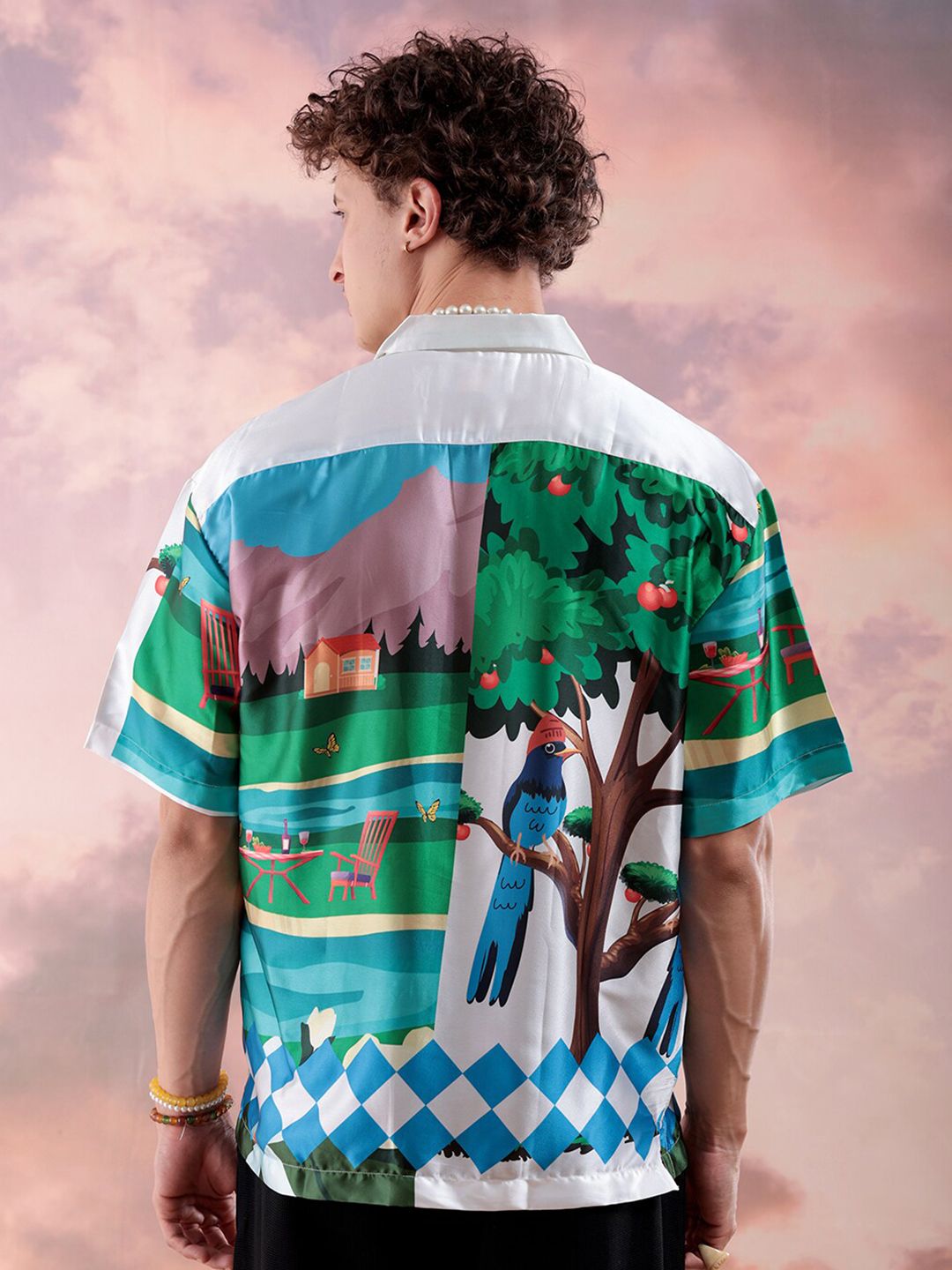 The Indian Garage Co Men Relaxed Fit Fauna Printed Resortwear Shirt