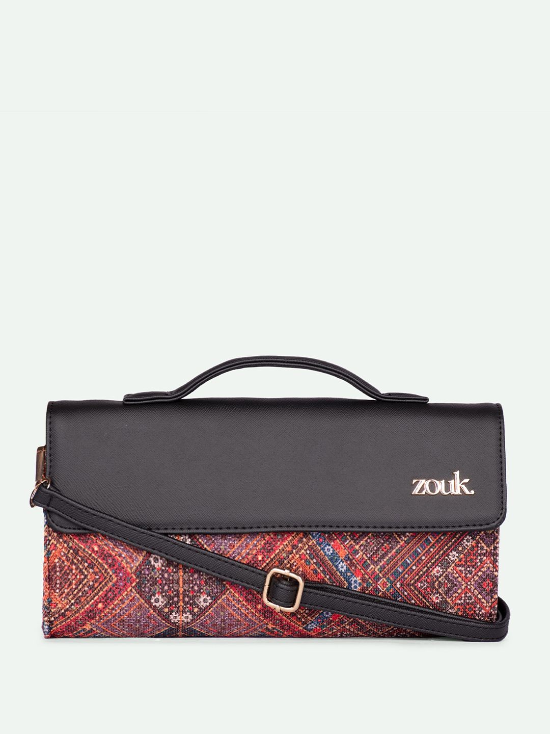 ZOUK Rhea Kapoor Bhuj Rabari Textured Water Resistant Jute Envelope Clutch