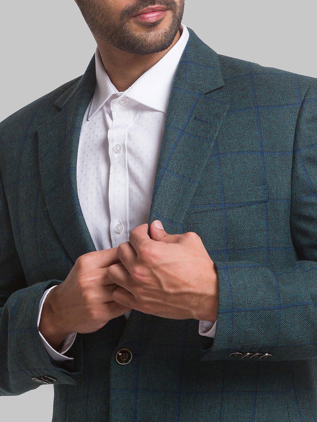 Park Avenue Men Checked Single Breasted Blazers