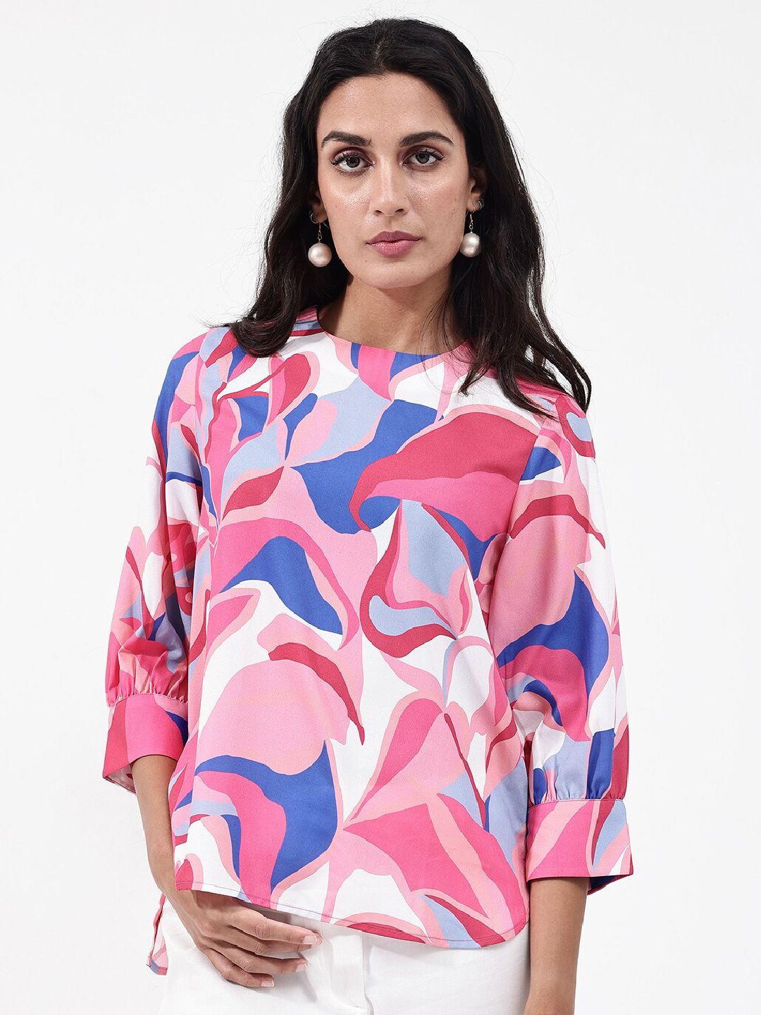 RAREISM Callisto Abstract Print Round Neck Top
