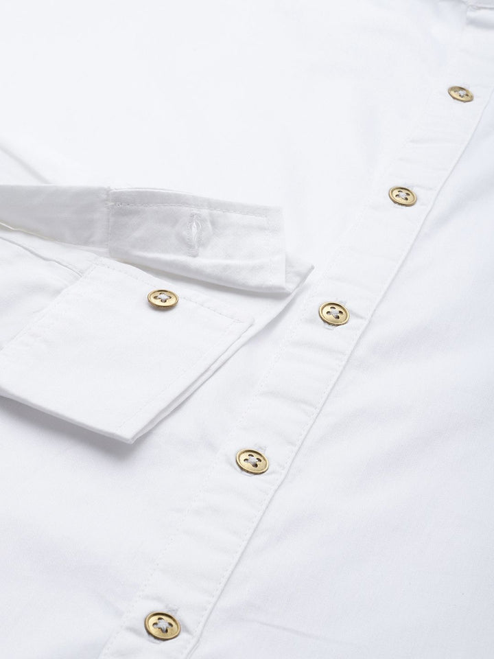 House of Pataudi Embroidered Detailed Pure Cotton Party Rozana Shirt