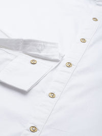 House of Pataudi Embroidered Detailed Pure Cotton Party Rozana Shirt