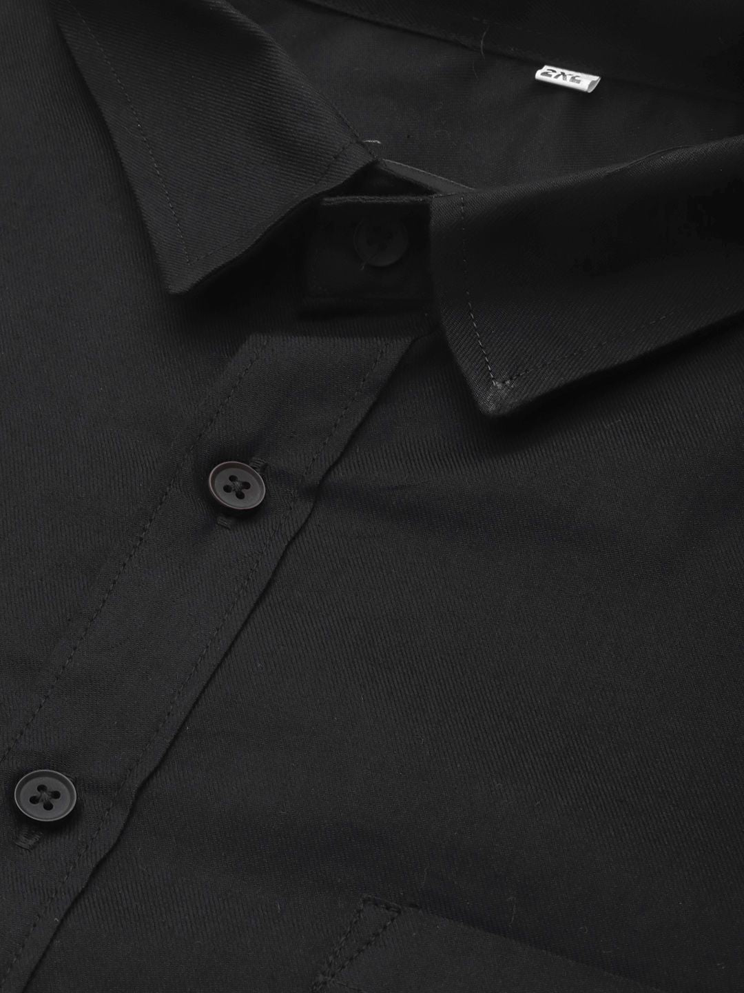 DENNISON Men Black Smart Slim Fit Pure Cotton Solid Formal Shirt
