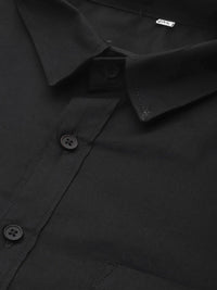 DENNISON Men Black Smart Slim Fit Pure Cotton Solid Formal Shirt