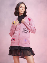 DressBerry Acrylic Embroidered Cardigan