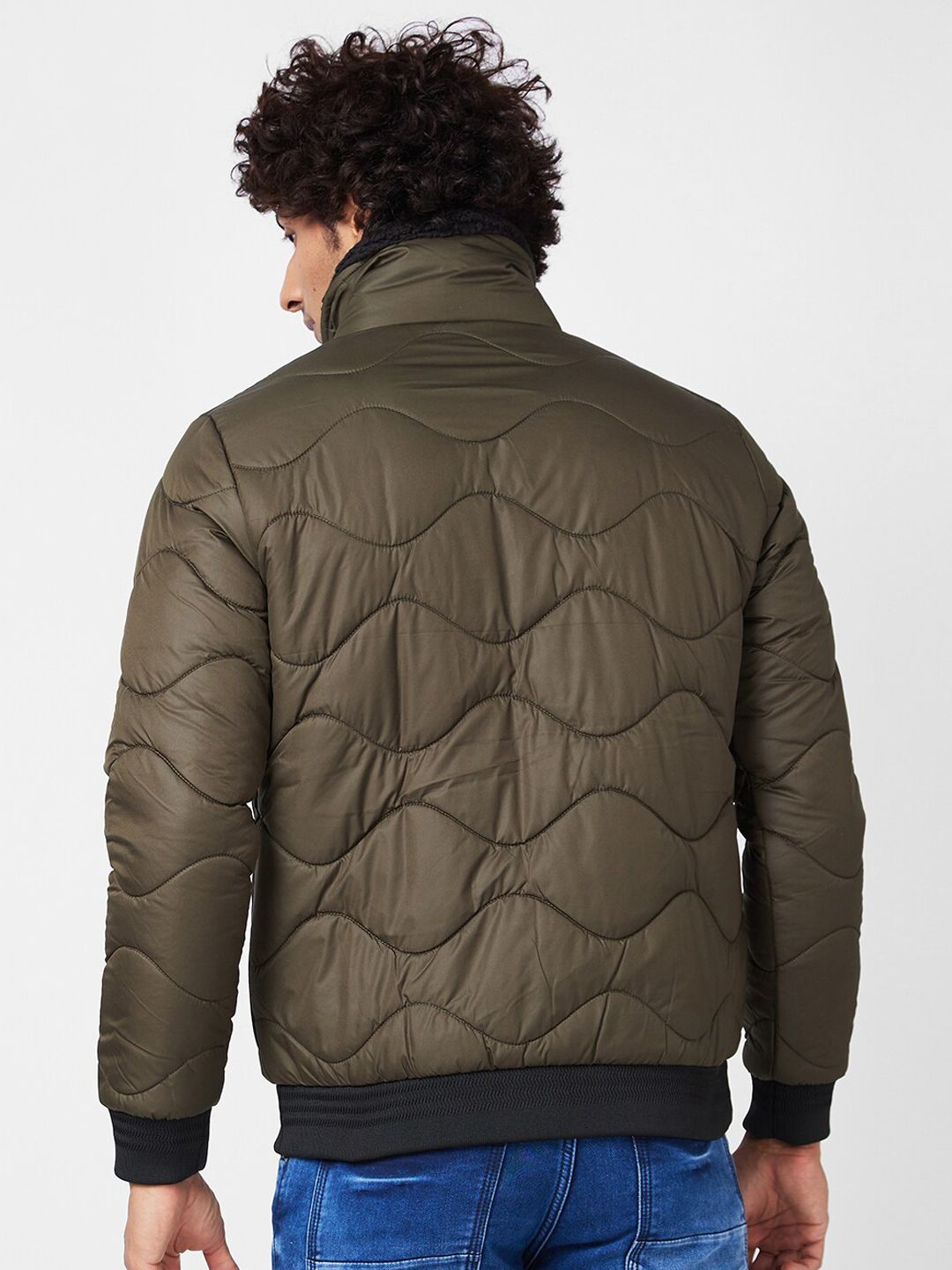 SPYKAR Mock Collar Quilted Jacket