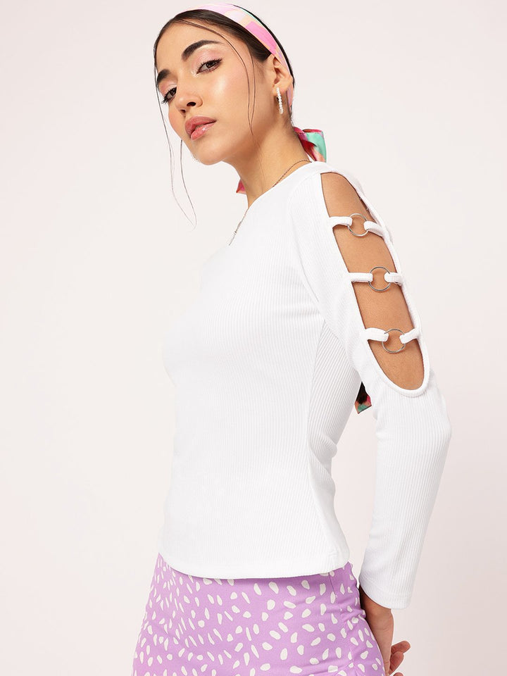 DressBerry Sweet Sixteen Cut-Out Ribbed Top