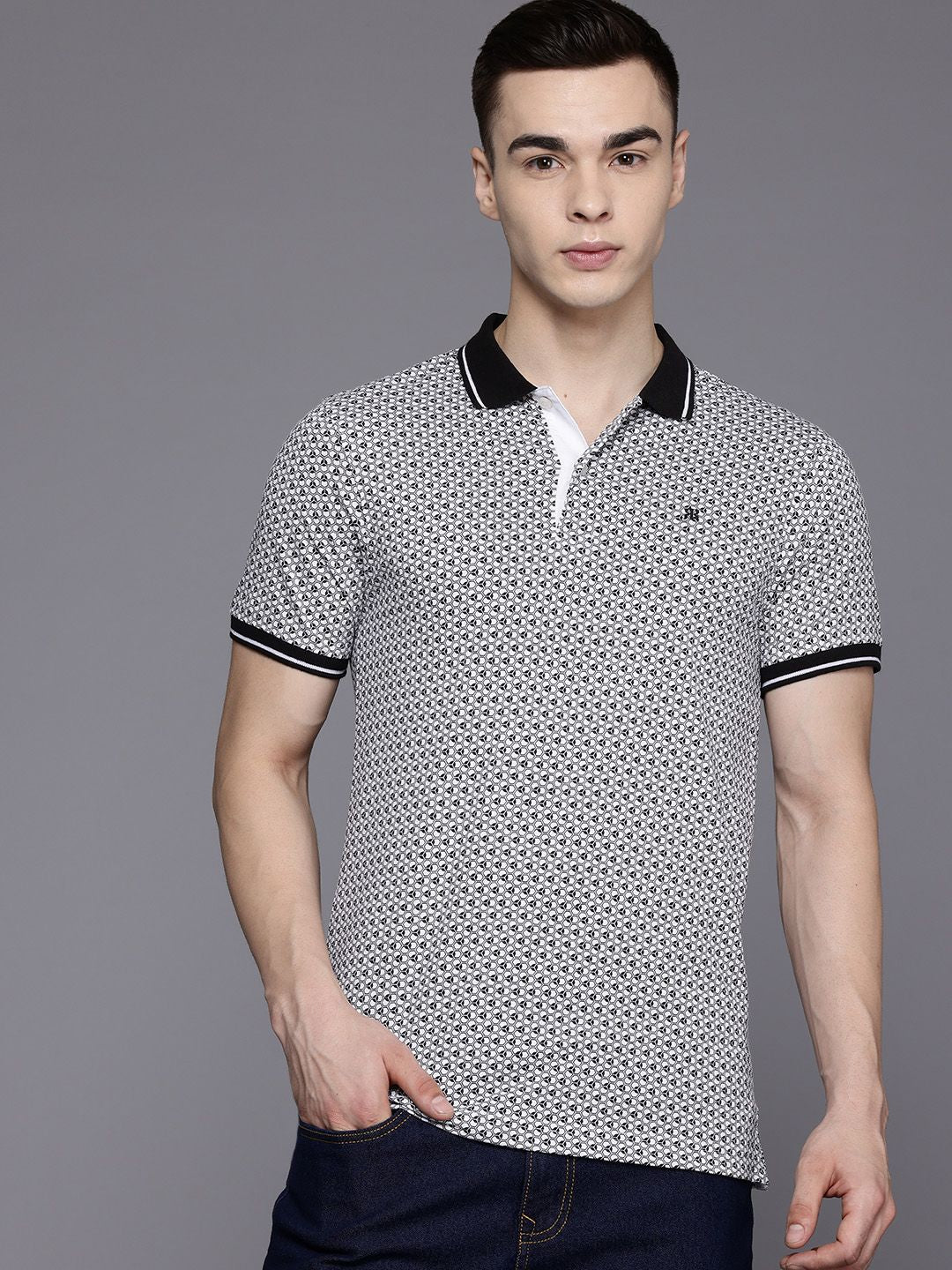 Raymond Printed Polo Collar Pure Cotton T-shirt